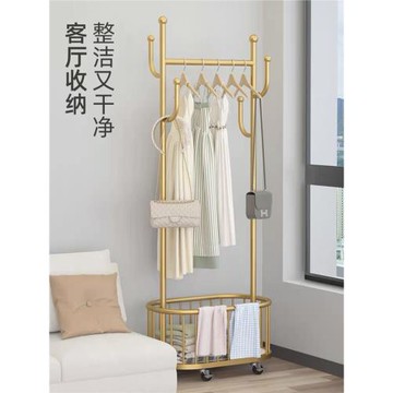 輕奢帶輪可移動衣帽架客廳家用衣服收納架現代簡易臥室落地掛衣架