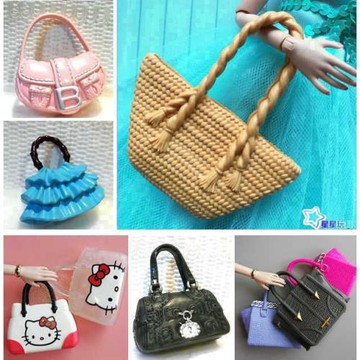 女孩玩具娃娃服裝配件芭芘超模麗佳小布可兒用斜挎背包手拎包膠包