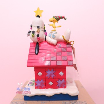 布丁泡泡 聖誕 聖誕節 SNOOPY 史努比 史奴比 Enesco 糊塗塔克 胡士托 狗屋 點燈 塑像 擺飾 公仔