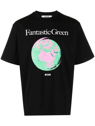 MSGM - Fantastic Green organic cotton T-shirt - unisex - Organic Cotton - M - Black
