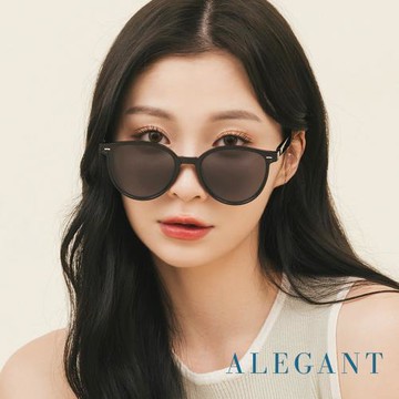 【ALEGANT】豹影黑清新簡練品味設計波士頓圓框輕量TR90寶麗來偏光墨鏡│UV400太陽眼鏡│奧克蘭的黑沙海岸
