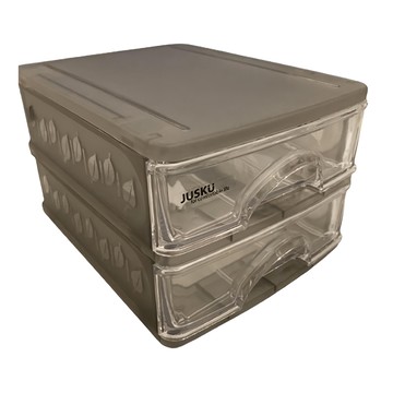 JUSKU 佳斯捷 文青風二層收藏盒  2層  文青風二層