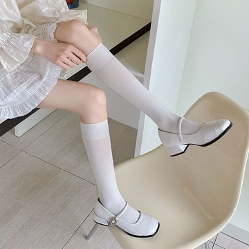 【全館現貨】女春夏薄款  天鵝絨小腿襪 絲襪 及膝襪 JK 襪子 學生襪 白色長襪 中筒襪 堆堆襪 防勾絲 881773