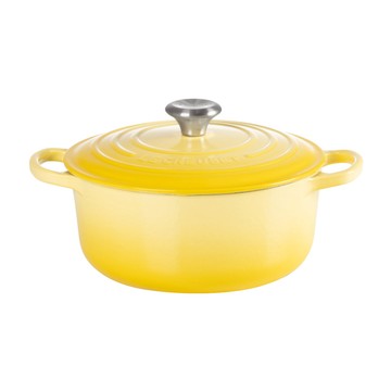 LE CREUSET BIS琺瑯鑄鐵圓鍋 雙耳設計 導熱均勻 適用多種爐具  22cm  蜂蜜黃  1個