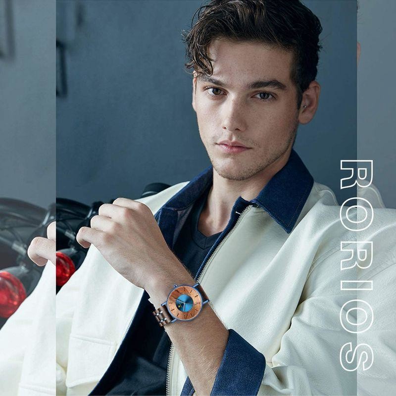 RORIOS watch 木製腕時計 メンズ 天然木 人気 時計 個性的 日本製 クオーツ 軽量 ミニマリスト ウッドウォッチ トラベル お