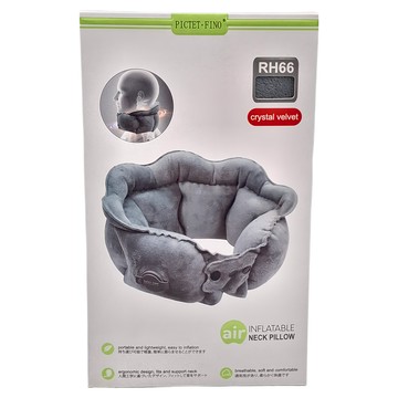 PictetFino 水晶絨充氣護頸枕 灰色  14x69cm(±5%)  1個