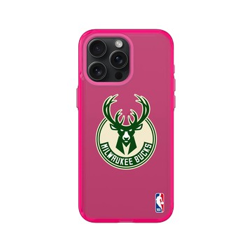 iPhone 15 Pro Max Clear 粉漾桃 - NBA - Logo-密爾瓦基公鹿 Milwaukee Bucks