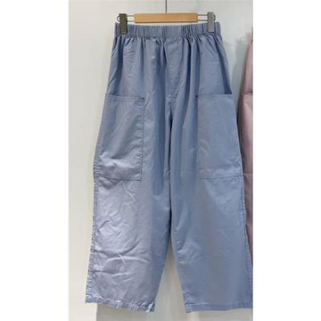 日單純色筒約小眾設計感雙口袋純棉寬松大碼工裝休閑褲百搭減齡潮