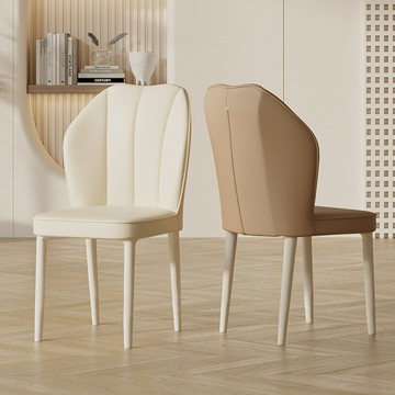 ??快速出貨 餐椅 餐桌椅 椅子 化妝椅 化妝椅 書桌椅 牛角椅 奶油風餐椅簡約現代餐桌椅餐廳軟包椅子靠背家用咖啡休閑酒店凳子