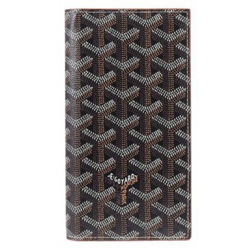 GOYARD Saint-Lambert Goyardine 印花皮革對開式長夾(咖)
