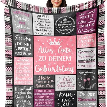 JAT代發女士生日禮物送給媽媽女孩妻子姐姐女友同事的，毛毯