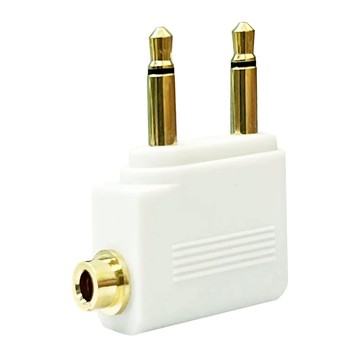 飛機轉接頭 一體式 飛機座椅雙耳機轉單耳機 白色 輕巧便攜  ZIYA Airplane Adapter Pro  1個