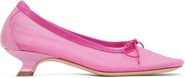 Simone Rocha 粉色 Mesh Ballerina 低跟鞋