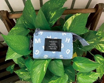 日幣零錢包 丹寧英文字