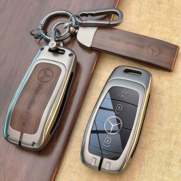 🔥新品 賓士鑰匙套 BENZ 鑰匙套C300 CLA E300 GLA GLB CLS W206 AMG 金屬鑰真皮匙套