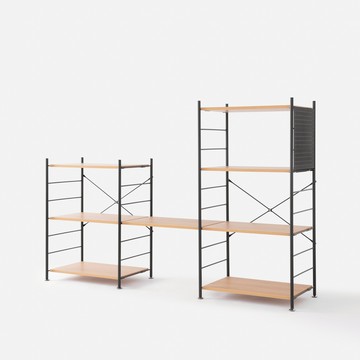 (組合)特力屋 快裝個性化層架 3+4層架套組 含延伸層板1片+洞洞板1片 191x44.5x125.5cm 書架 收納架 置物架