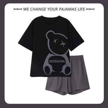 高級感2025年新款睡衣女夏季純棉薄款短袖短褲可愛家居服兩件套裝