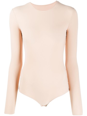 Maison Margiela - long sleeve bodysuit - women - Polyamide/Spandex/Elastane - 36 - Neutrals