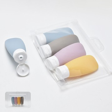 贈收納袋及標籤旅行分裝瓶60ml 超值四入組分裝瓶 軟管分裝瓶 分裝罐 沐浴分裝 乳液分裝