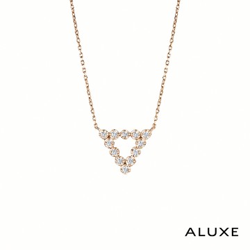 ALUXE 亞立詩 10K金 鑽石項鍊 無盡閃耀 三角形 NN0124