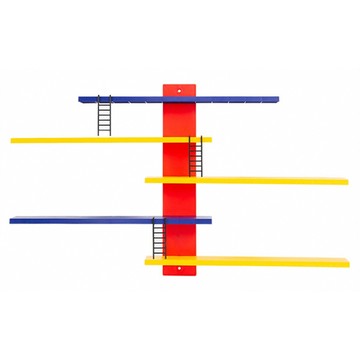 E.dot 壁掛公仔模型展示架 組裝完高度36cm  紅 + 黃 + 藍  1個
