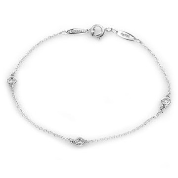 (近新品) Tiffany&Co. 蒂芙尼 3圓鑽925純銀手鍊