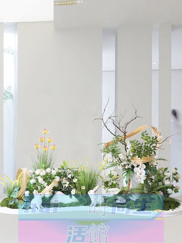 免運 可開發票 仿真綠植造景假花裝飾酒店櫥窗室內景觀植物仿生花藝桌面落地擺件