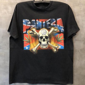 Pantera潘多拉搖滾樂隊OS風潮流落肩短袖vintage小眾設計男女T恤