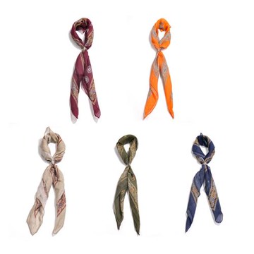 鹿三先生亞麻+莫代爾美式復古vintage方巾阿美咔嘰古著紳裝領巾男