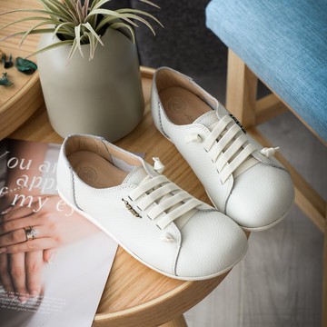 【寬腳友善】MIT舒適手工饅頭鞋。真皮。全白2818