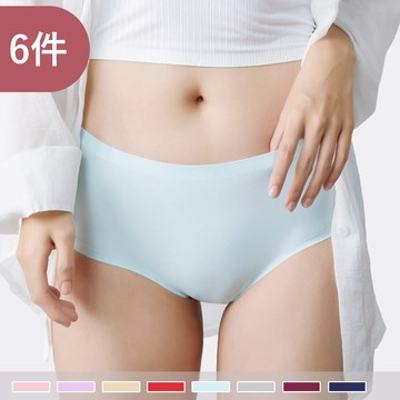 【冰絲無痕】竹炭抗菌 舒適輕薄 簡約素面 低腰包臀內褲810(6件組)