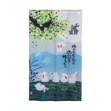 針織長門簾-85x150cm-七福月兔-2條