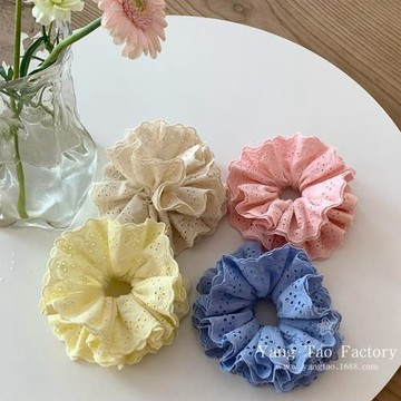 趙露思同款新色大號蕾絲發圈女扎頭發繩百搭丸子頭馬尾花邊頭飾