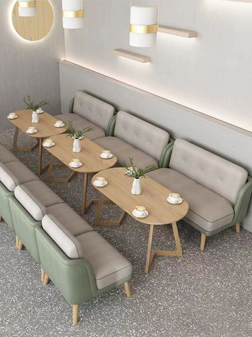 廠家直銷 免運 咖啡店桌椅 奶茶店桌椅 桌椅組合 商用西餐咖啡廳卡座網紅圖書館休閑清吧蛋糕甜品店沙發桌椅組合特惠/開立發票 特價出清 Z1106