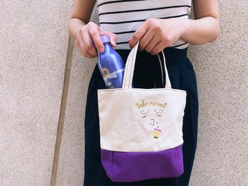 *帶我出門*雙杯提袋/飲料袋- 珍珠奶茶  紫色