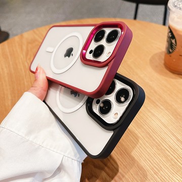 透明 電鍍手機殼 適用於 蘋果 iphone 13 14 12 Pro max 保護殼 14pro 磁吸 支援 無線充電