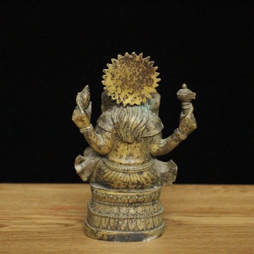 純銅象鼻財神 象神擺件 天目象 印度護法紅財神店鋪會所裝飾擺件