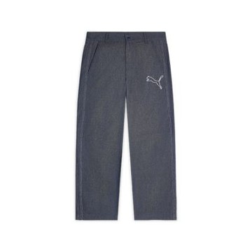 Puma 長褲 T7 Woven Twill 牛仔藍 褲子 直筒 亞規 639796-16