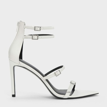 方釦細帶尖頭高跟鞋