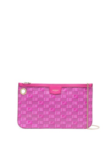 Moreau - Saint Tropez monogram leather clutch - women - Calf Leather - One Size - Pink