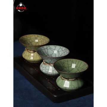 親韻青瓷 茶具過濾網陶瓷茶漏 茶濾 陶瓷家用 菊蕾功夫茶茶葉