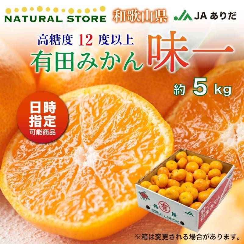 [予約 2023年11月1日-11月30日の納品] 有田みかん 味一 みかん 5kg Lサイズ 和歌山県有田産 JAありだ 産地箱 冬ギフト お歳暮 御歳暮