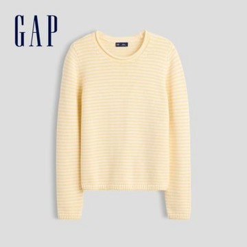 【GAP】100%純棉高領毛衣-黃色條紋(850110)