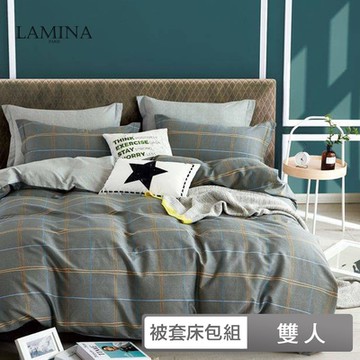 LAMINA  雙人 100%純棉四件式兩用被套床包組-3款任選（條紋系列）