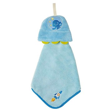 MARUSHIN 丸真 Piccolino 掛繩擦手巾  Q版小飛碟 藍色  1個