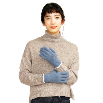 日本AUBE 袖口花邊針織保暖手套16-1613