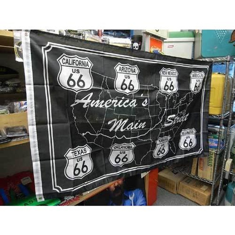 ROUTE66 FLAG Main Street ルート66 フラッグ アメリカ雑貨 アメリカン 