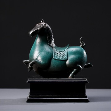 新中式陶瓷小馬擺件家居飾品書房博古架唐馬工藝品客廳裝飾品擺設