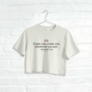 Kenneth Cole | Women's Come Out Cropped Tee in Faded Bone