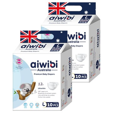 aiwibi 愛薇彼 零觸感瞬吸黏貼型尿布 9~14kg  L  20片